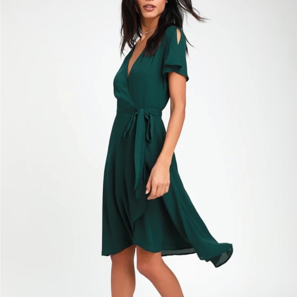 Lulus Green Wrap Dress